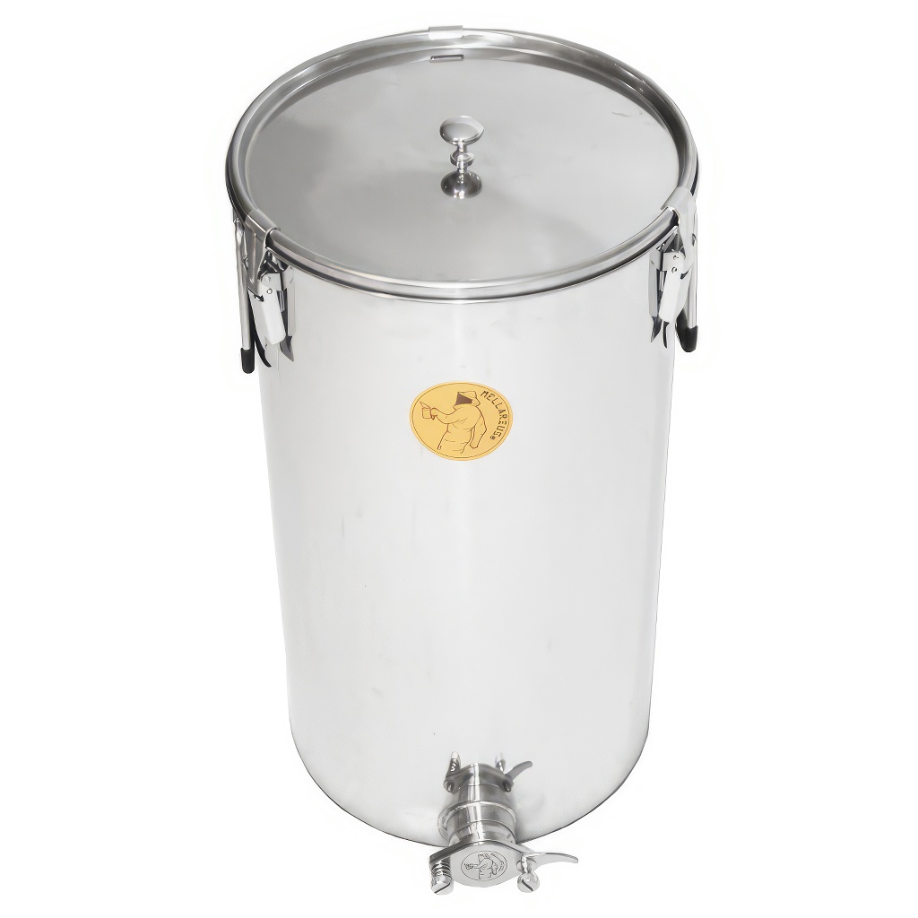 50 kg honey tank Mellarius OptiLine with stainless steel gate and sealing lid