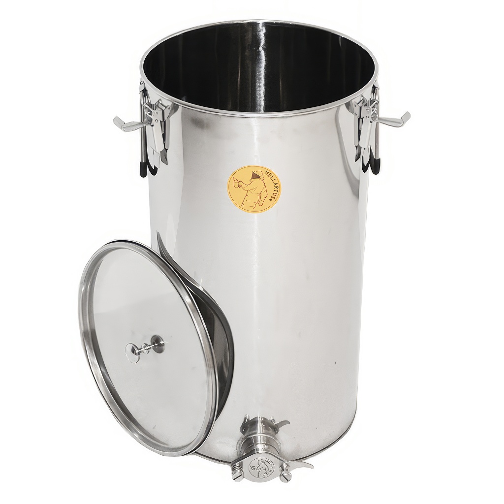 50 kg honey tank Mellarius OptiLine with stainless steel gate and sealing lid