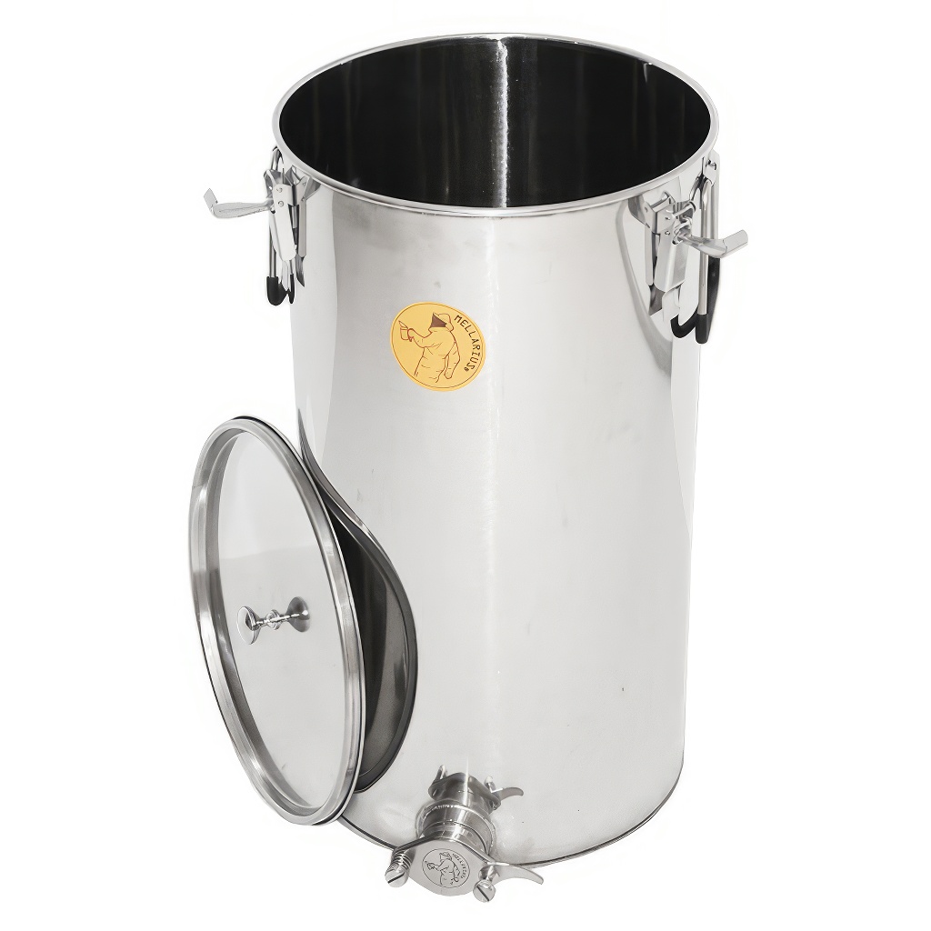 50 kg honey tank Mellarius OptiLine with stainless steel gate and sealing lid