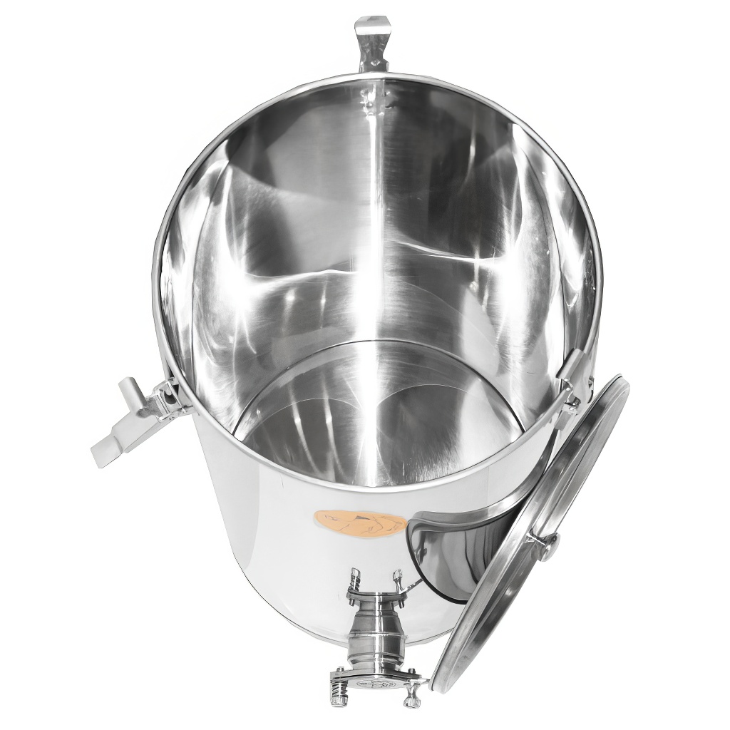 50 kg honey tank Mellarius OptiLine with stainless steel gate and sealing lid