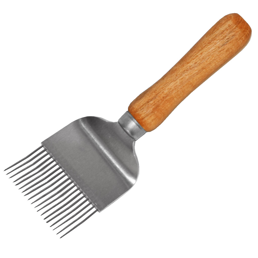 Stainless steel uncapping fork, 19 needles