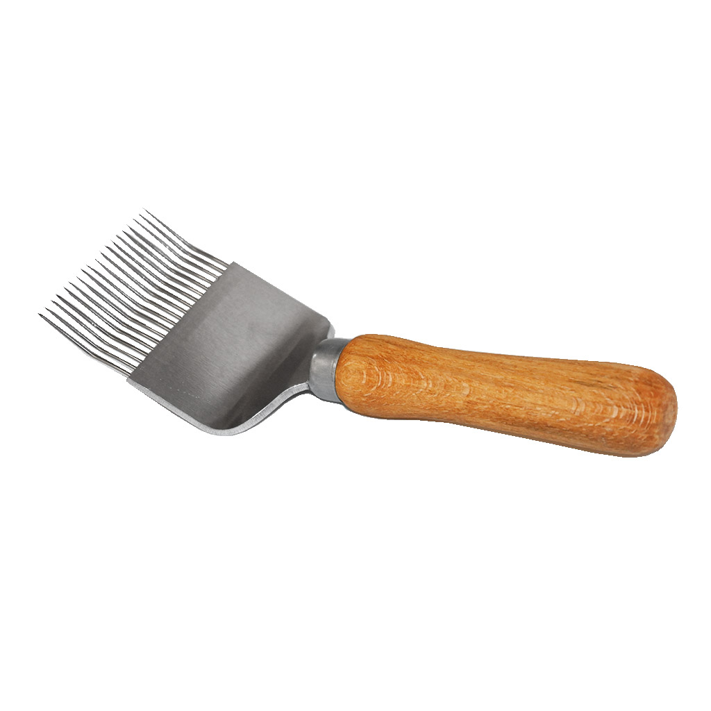 Stainless steel uncapping fork, 19 needles