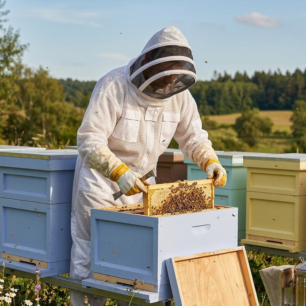 Vented bee suit with hood sizes.: S - XXL