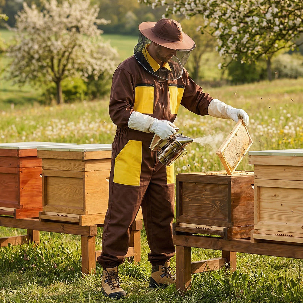Brown bee suit with hat sizes: S - XXXL