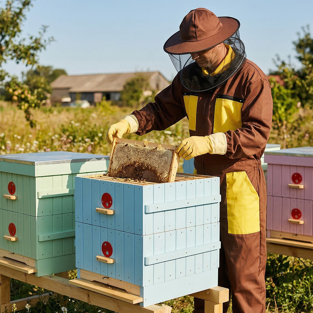 Brown bee suit with hat sizes: S - XXXL