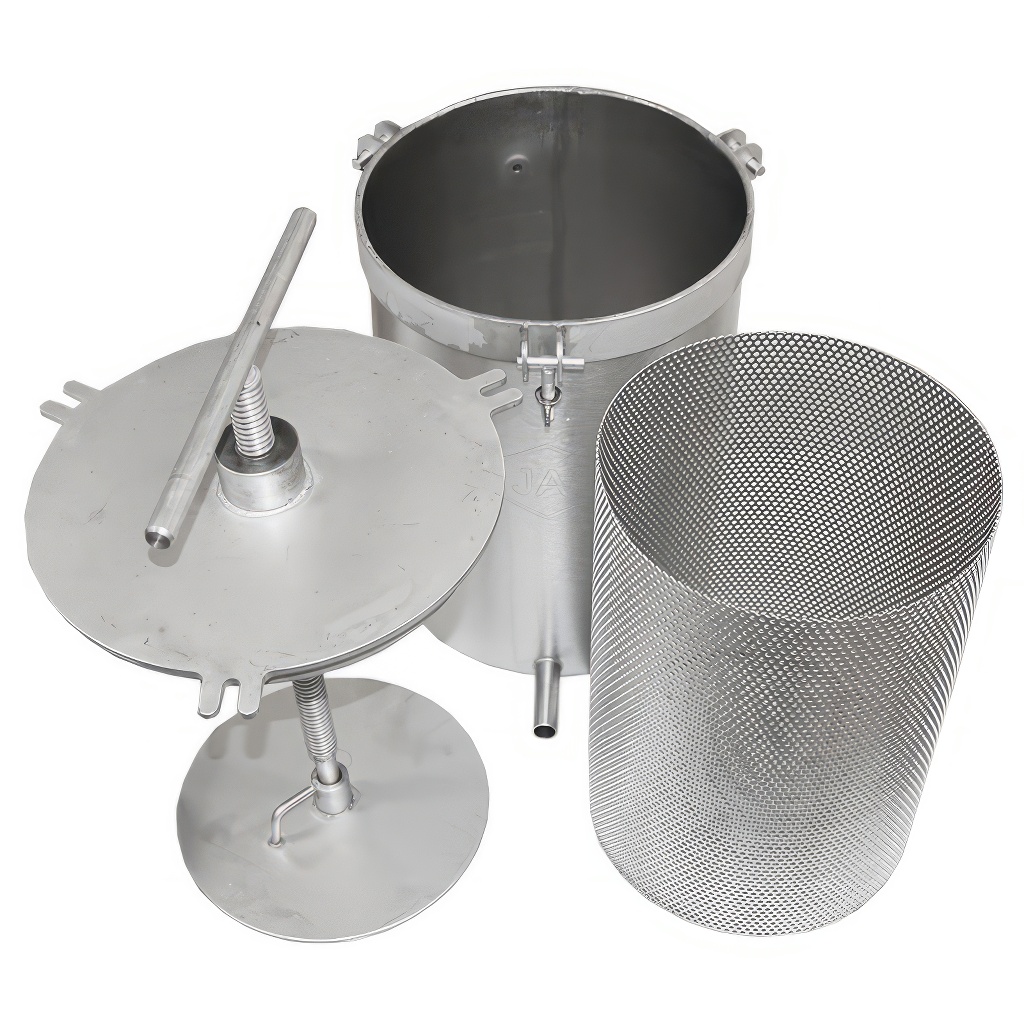 Economy round wax melter with press