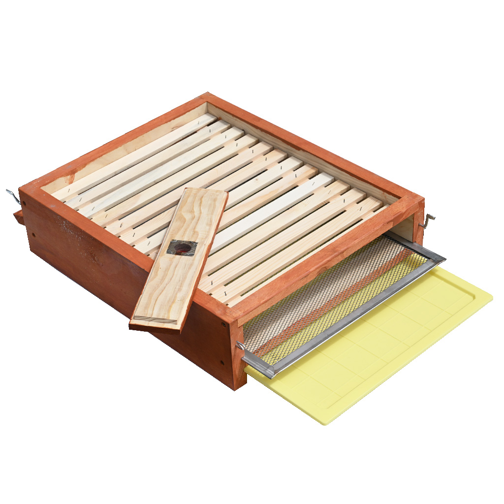 Full mesh varroa bottom board - Langstroth - complete, painted