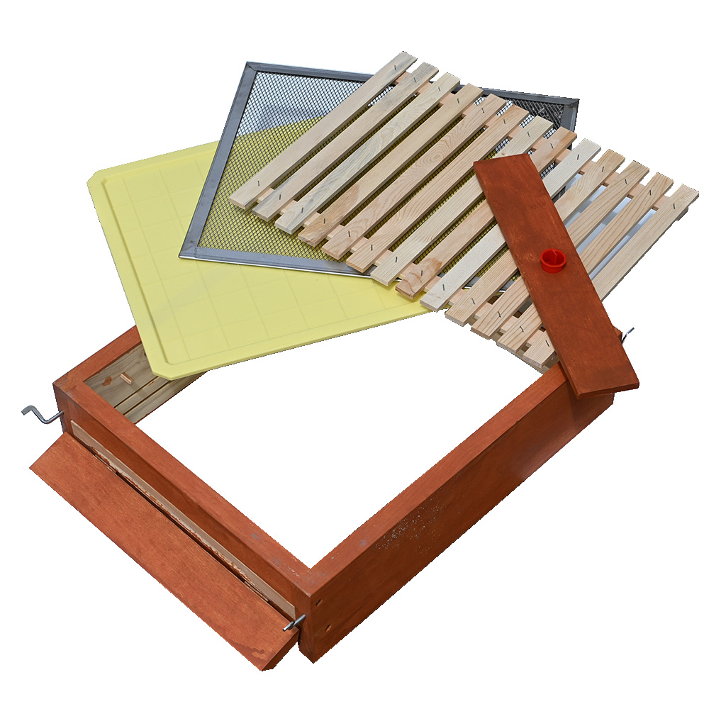 Full mesh varroa bottom board - Langstroth - complete, painted
