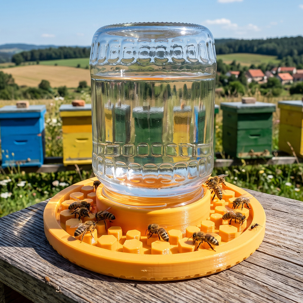 Bee feeder for a small jar, diameter 155