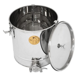 25 kg honey tank Mellarius OptiLine with stainless steel gate and sealing lid