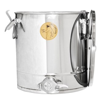 25 kg honey tank Mellarius OptiLine with stainless steel gate and sealing lid