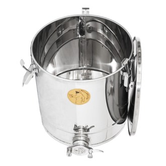 25 kg honey tank Mellarius OptiLine with stainless steel gate and sealing lid