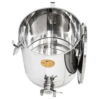 25 kg honey tank Mellarius OptiLine with stainless steel gate and sealing lid