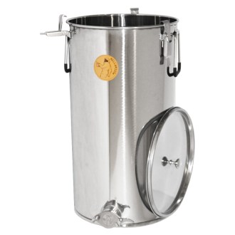 50 kg honey tank Mellarius OptiLine with stainless steel gate and sealing lid
