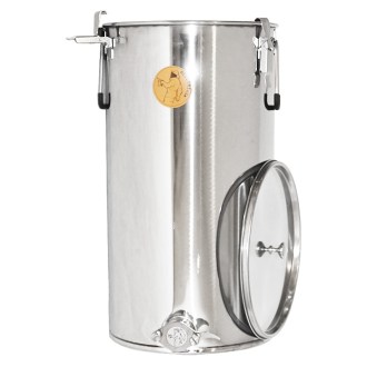 50 kg honey tank Mellarius OptiLine with stainless steel gate and sealing lid