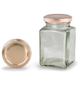 Square jar with bronze lid 260 ml (TO 58)