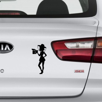 Sticker Beekeeper lady - black