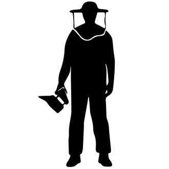 Sticker beekeeper with smoker - black