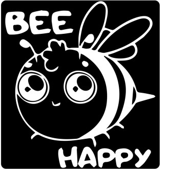 Sticker Bee happy - white