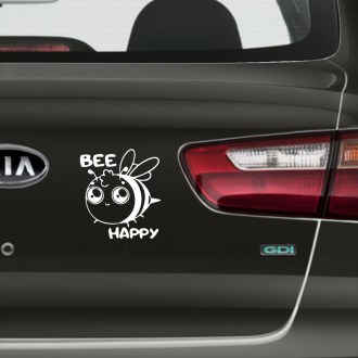 Sticker Bee happy - white
