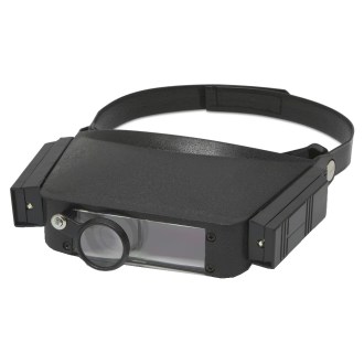 Lighted magnifying glass headset LED headband