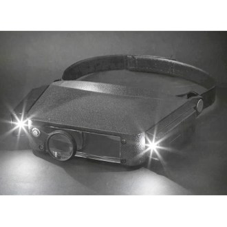 Lighted magnifying glass headset LED headband