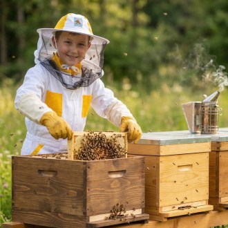 Baby bee suit with hat, sizes: 104–164