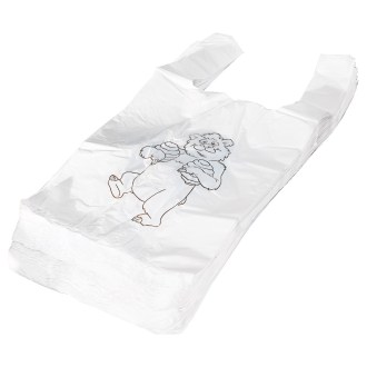 Plastic bags with handles - bear design - 22 x 38 cm - 200 pcs