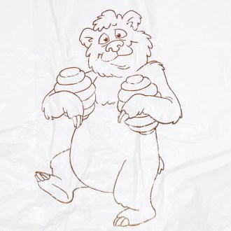 Plastic bags with handles - bear design - 22 x 38 cm - 200 pcs