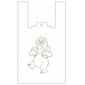 Plastic bags with handles - bear design - 22 x 38 cm - 200 pcs