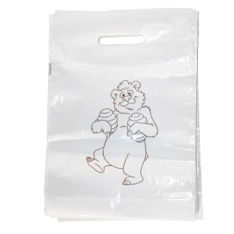 Plastic bags with a bear 25×35 cm - 50 pcs