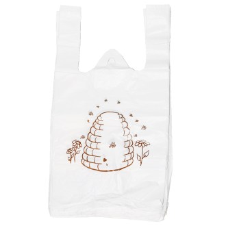 Plastic bags with handles - with beehive - 22 x 38 cm - 200 pcs