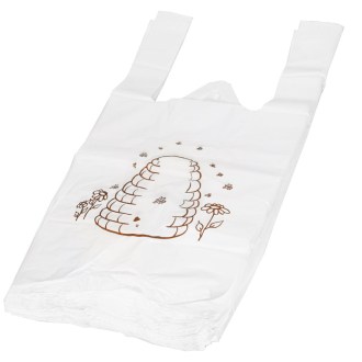 Plastic bags with handles - with beehive - 22 x 38 cm - 200 pcs