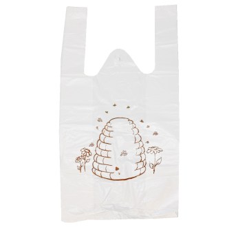 Plastic bags with handles - with beehive - 22 x 38 cm - 200 pcs
