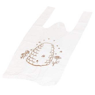 Plastic bags with handles - with beehive - 22 x 38 cm - 200 pcs