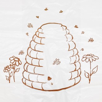 Plastic bags with handles - with beehive - 22 x 38 cm - 200 pcs