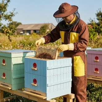 Brown bee suit with hat sizes: S - XXXL