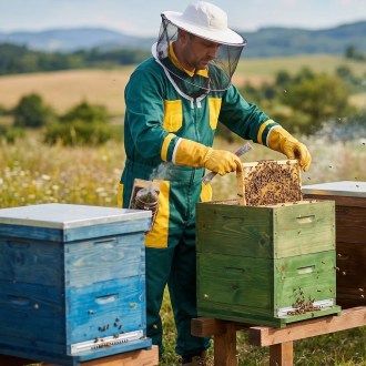 Green bee suit with hat - 52-60