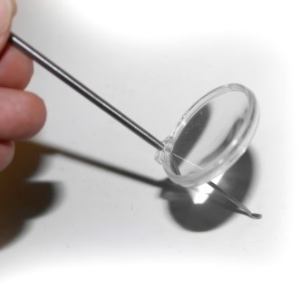 Stainless steel grafting tool with a magnifying glass