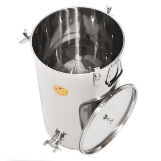 100 kg honey tank Mellarius OptiLine with stainless steel gate and sealing lid
