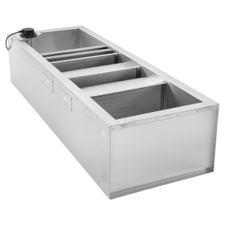 Honey container with cascade strainer, cover and level sensor