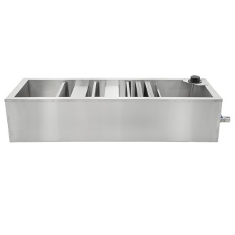Honey container with cascade strainer, cover and level sensor