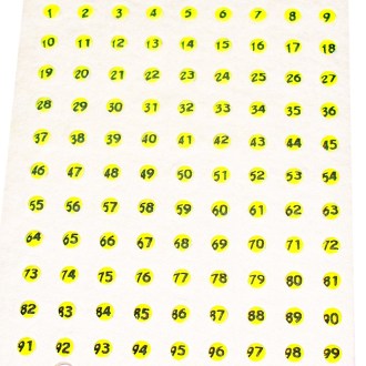 Numbers for marking queens - 1-99 various colours
