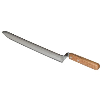 Wood handle uncapping knife - straight