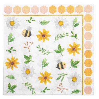 Paper napkins Bees and Flowers - 20 pcs