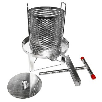 Manual press - for honey and fruit - stainless steel - 38 x 34 cm - 10 l