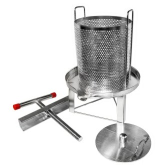 Manual press - for honey and fruit - stainless steel - 38 x 34 cm - 10 l