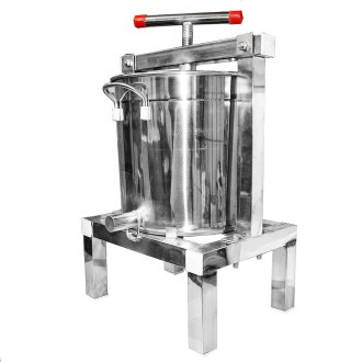 Manual press with container for honey and fruit - stainless steel - 10 l