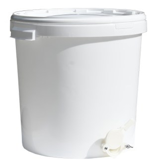 Honey extractor container 40 kg with valve - white