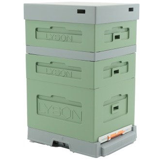 Dadant Blatt Hive with Varroa Bottom - Lacquered (Green) 10 Frames